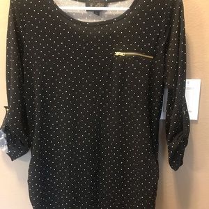 Large Maternity polka dot 3/4 length shirt